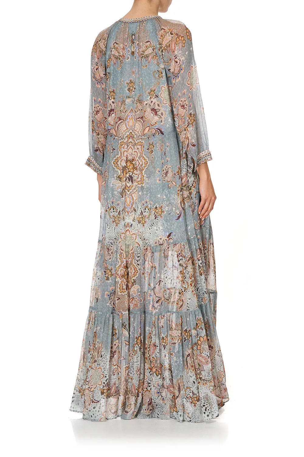 LONG GATHERED PANEL DRESS LE PALAIS DU ZAHIR