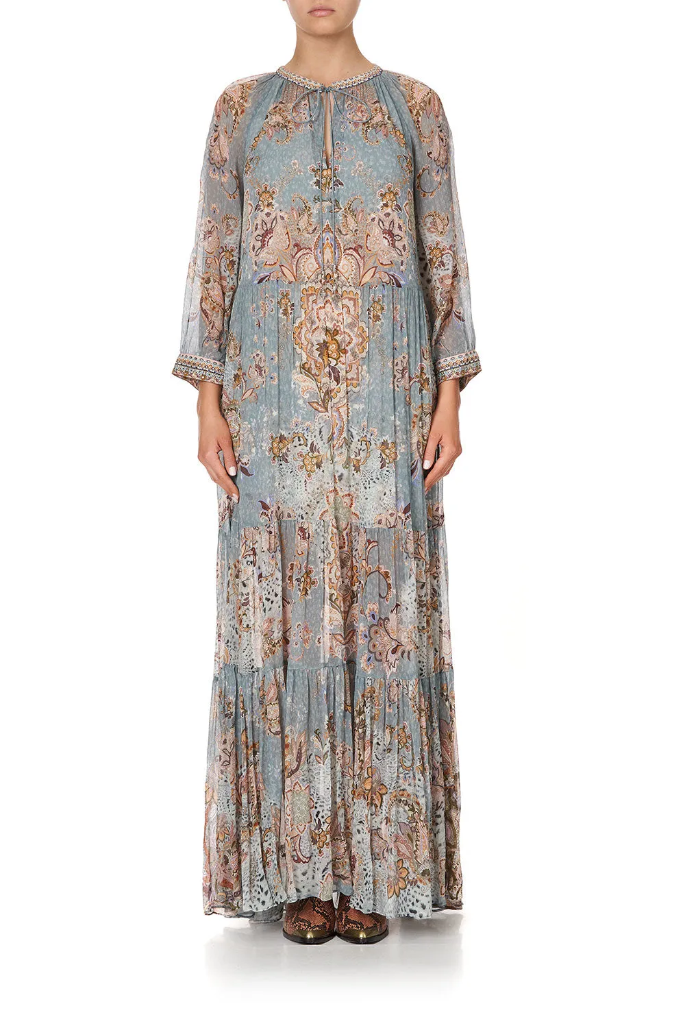 LONG GATHERED PANEL DRESS LE PALAIS DU ZAHIR