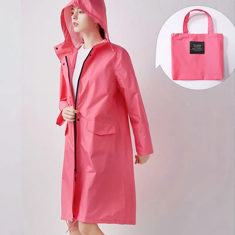 Long raincoat with hood - women - stylish waterproof protection