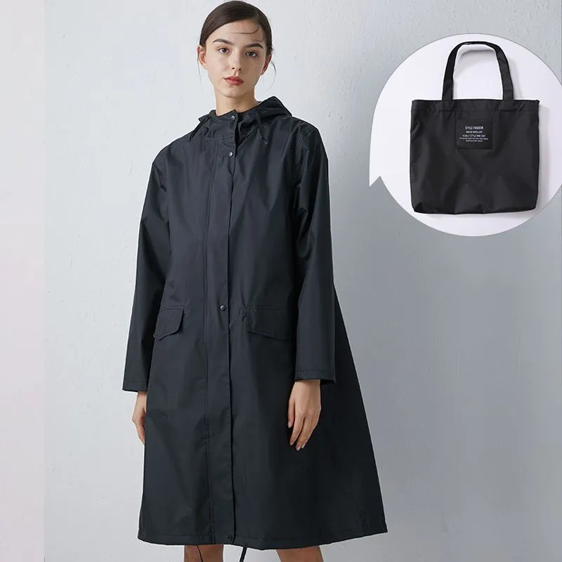 Long raincoat with hood - women - stylish waterproof protection