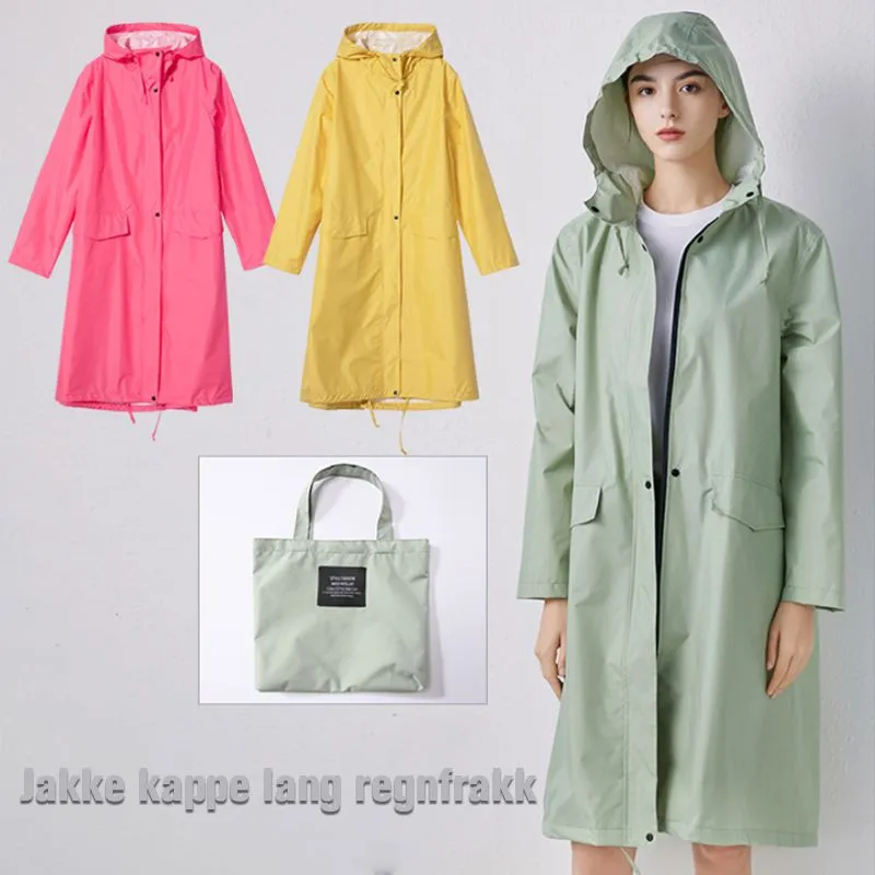 Long raincoat with hood - women - stylish waterproof protection