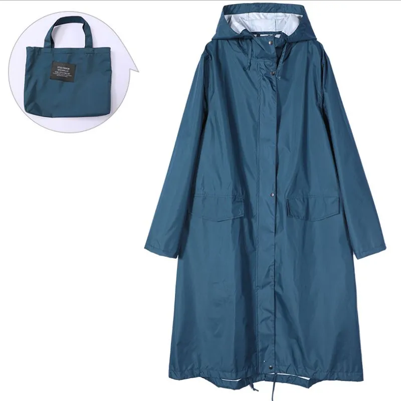 Long raincoat with hood - women - stylish waterproof protection