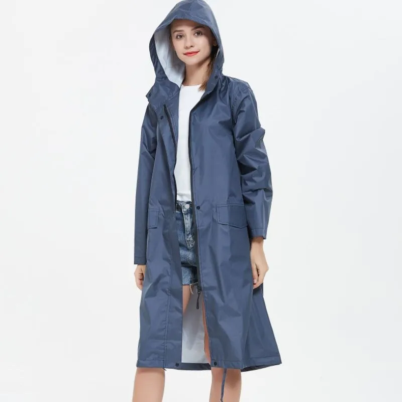 Long raincoat with hood - women - stylish waterproof protection