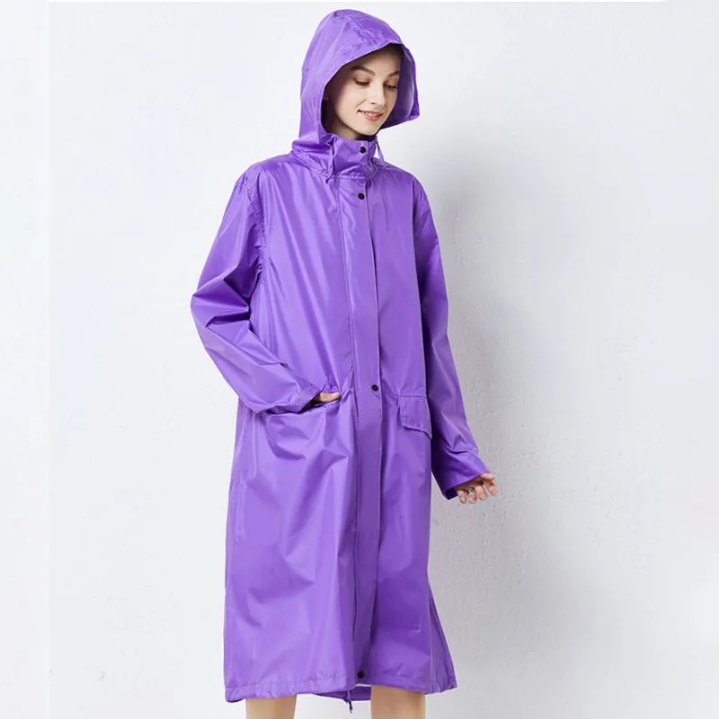 Long raincoat with hood - women - stylish waterproof protection