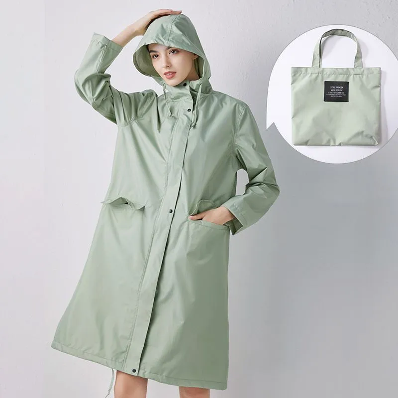 Long raincoat with hood - women - stylish waterproof protection