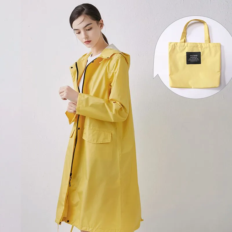 Long raincoat with hood - women - stylish waterproof protection