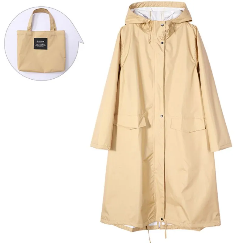 Long raincoat with hood - women - stylish waterproof protection