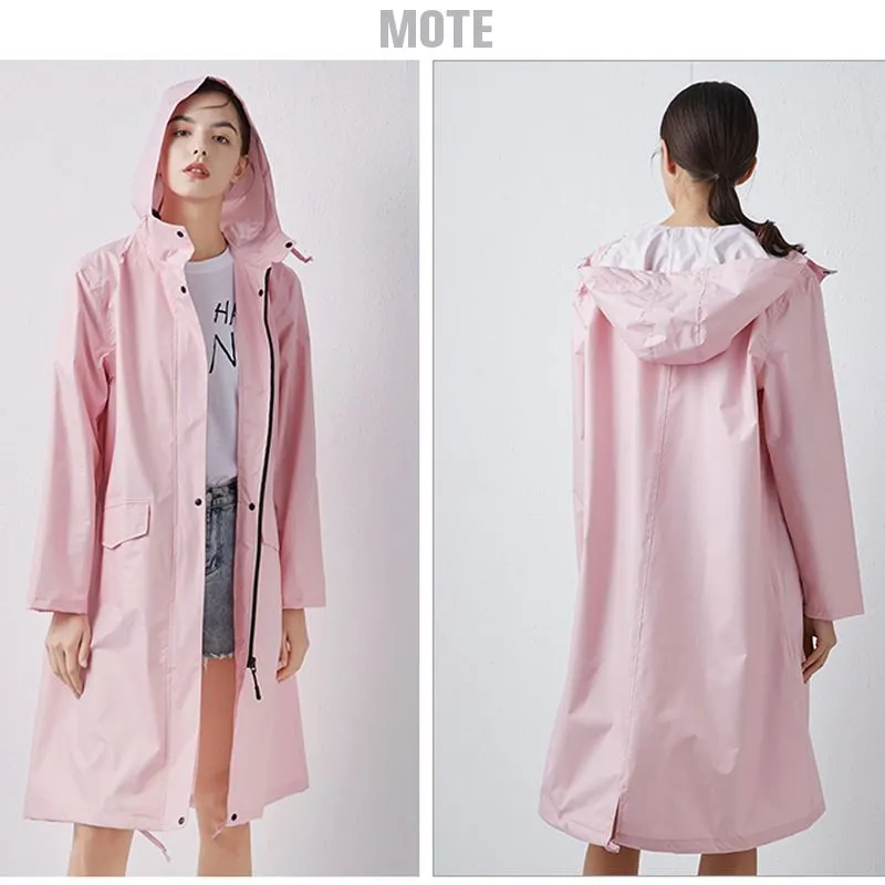 Long raincoat with hood - women - stylish waterproof protection