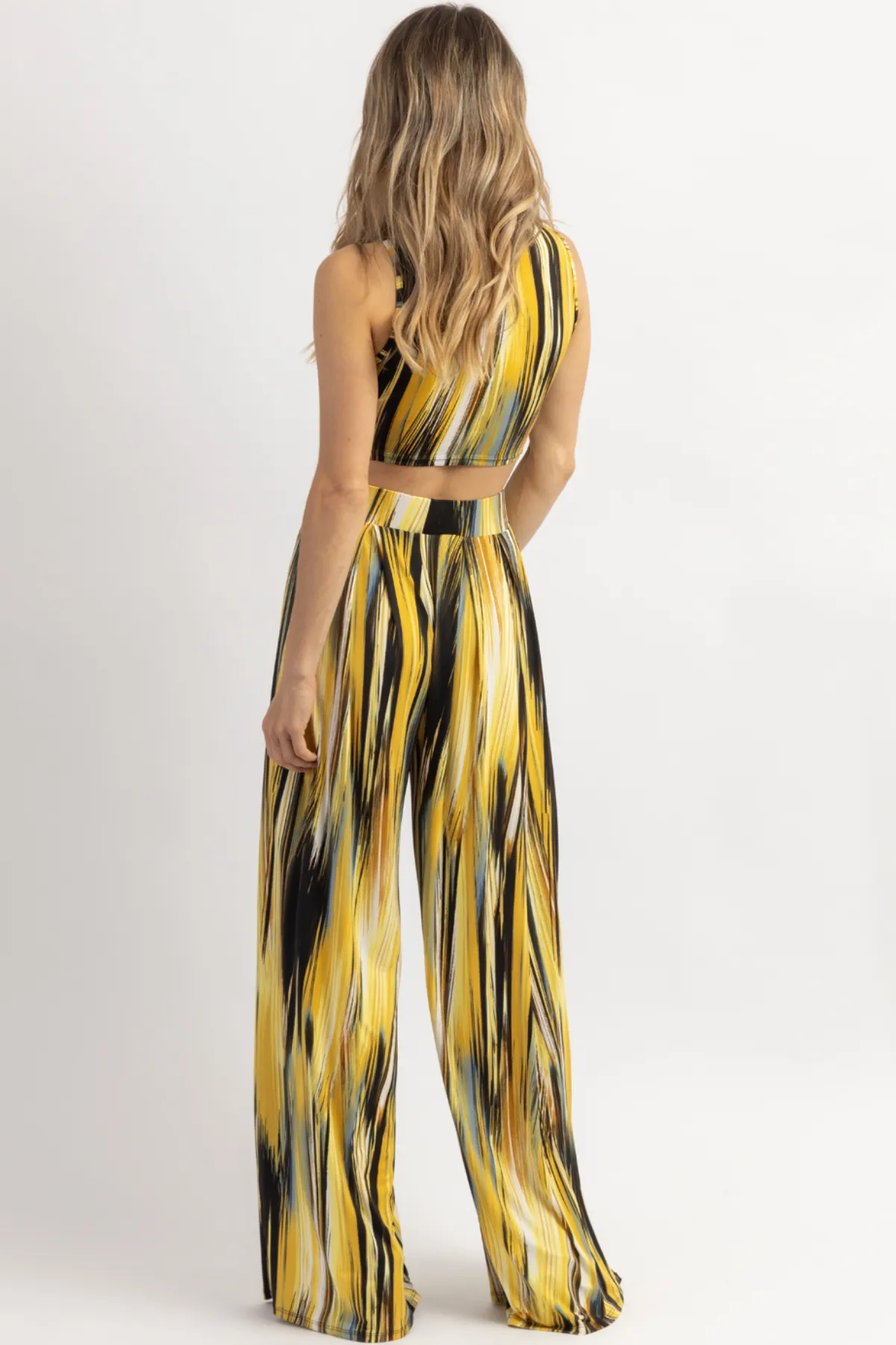 LUCIA BANANA-MULTI PALAZZO PANT SET *BACK IN STOCK*