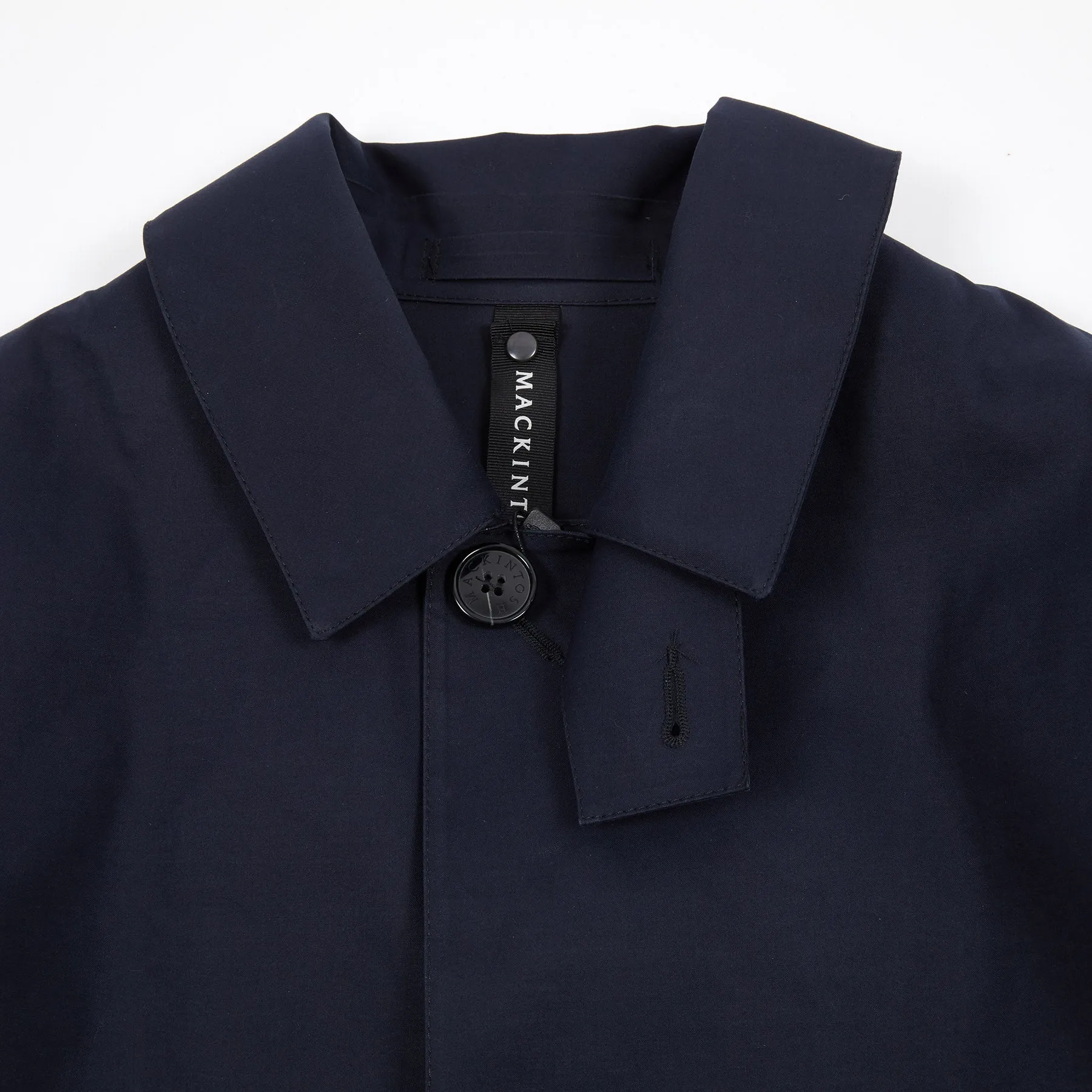 Mackintosh Oxford Bonded Cotton Raincoat in Navy