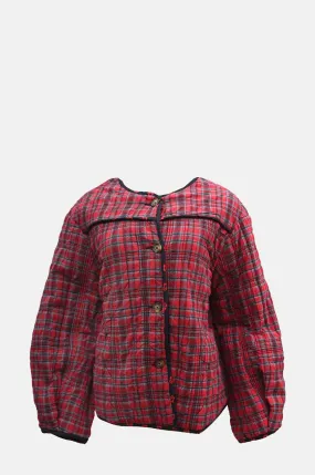 Macy Quilted Jacket Red Check