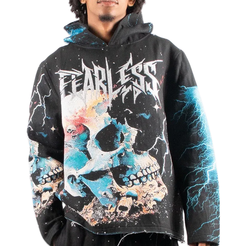 MAJESTIC Decayed Tapestry Rhinestone Graphic Hoodie