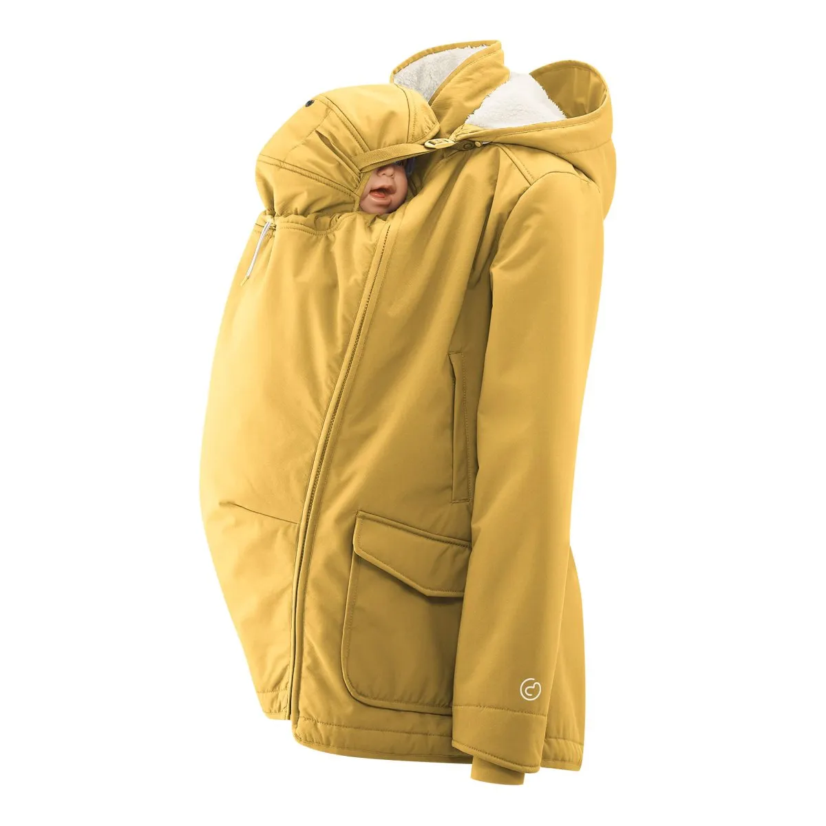 Mamalila Cosy Allrounder Softshell Maternity and Babywearing Jacket - Mustard