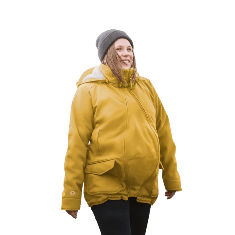 Mamalila Cosy Allrounder Softshell Maternity and Babywearing Jacket - Mustard