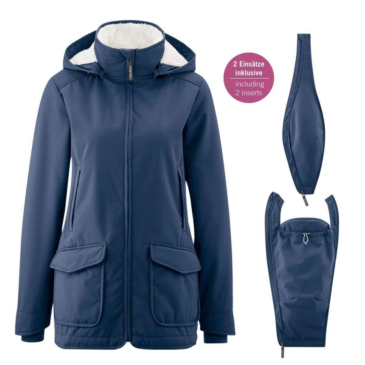 Mamalila Cosy Allrounder Softshell Maternity and Babywearing Jacket - Navy