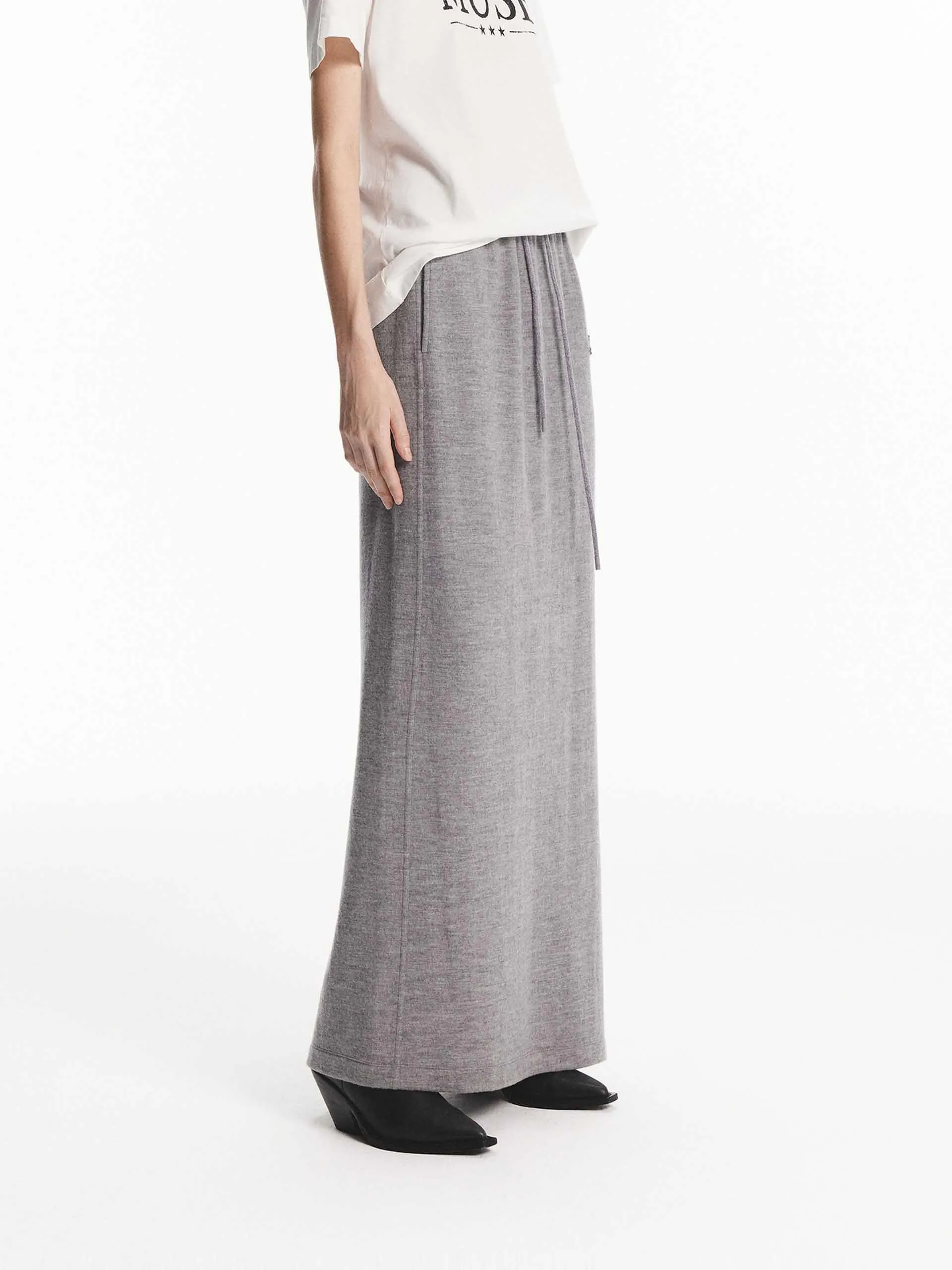 Maxi Length Wool Skirt