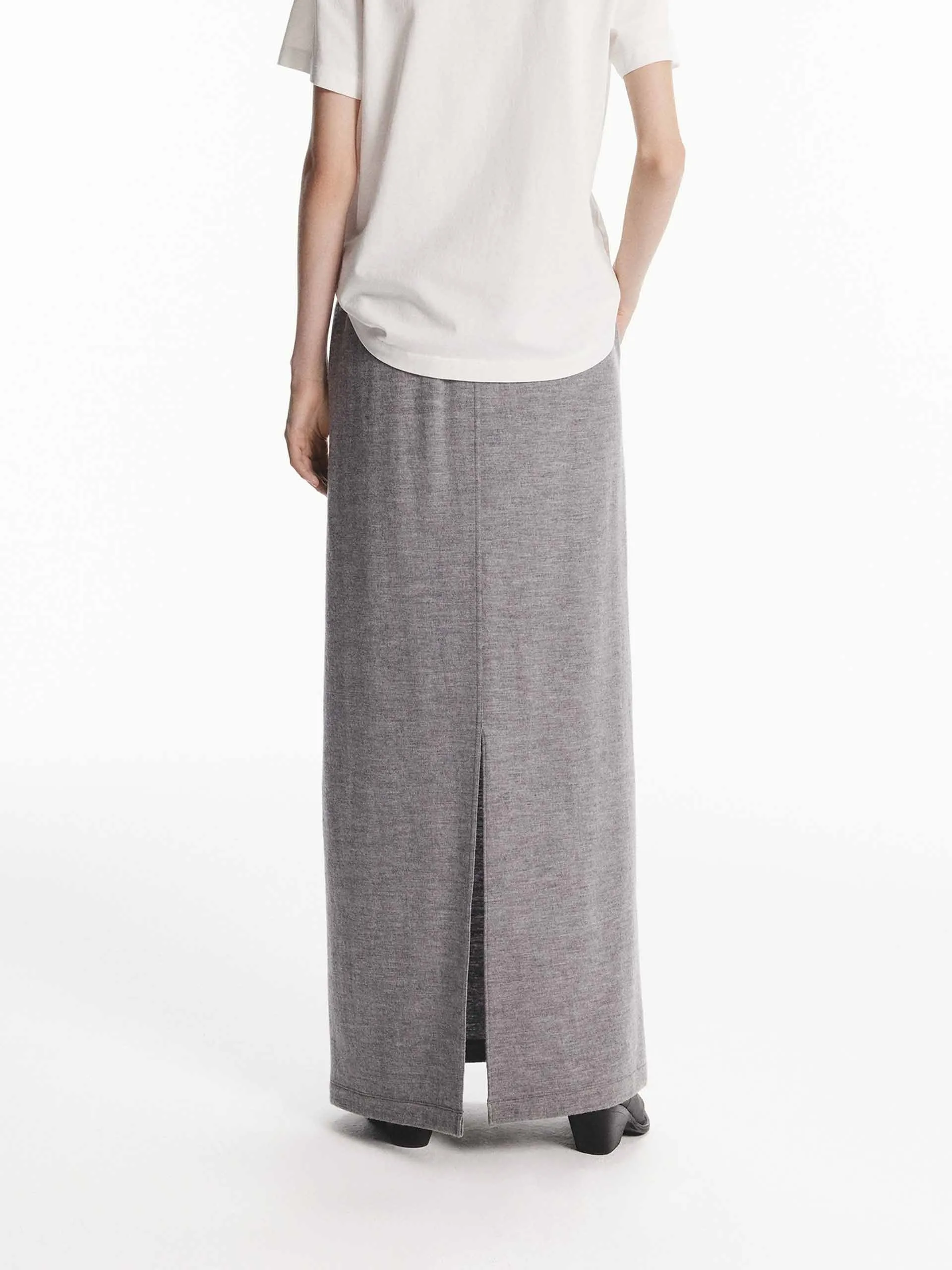 Maxi Length Wool Skirt