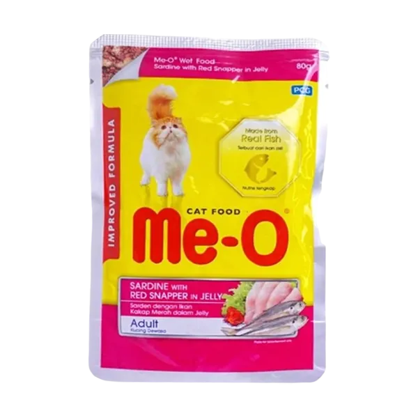 Me-o Cat Food Sardine With Red Snapper Jelly 80g