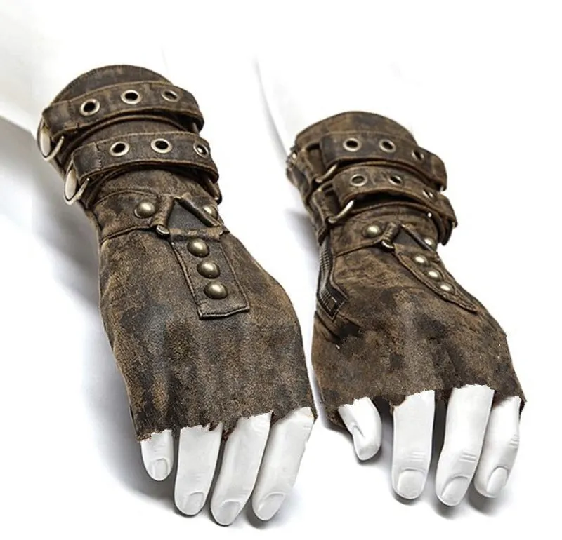 Medieval Buckle and Strap Gauntlets