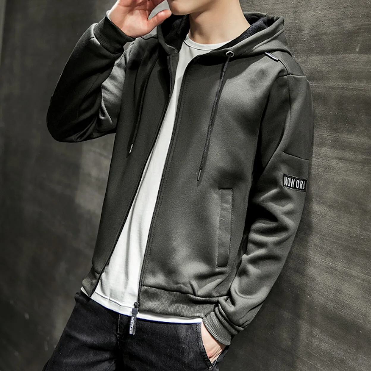 Mens Casual Zip Up Hoodie