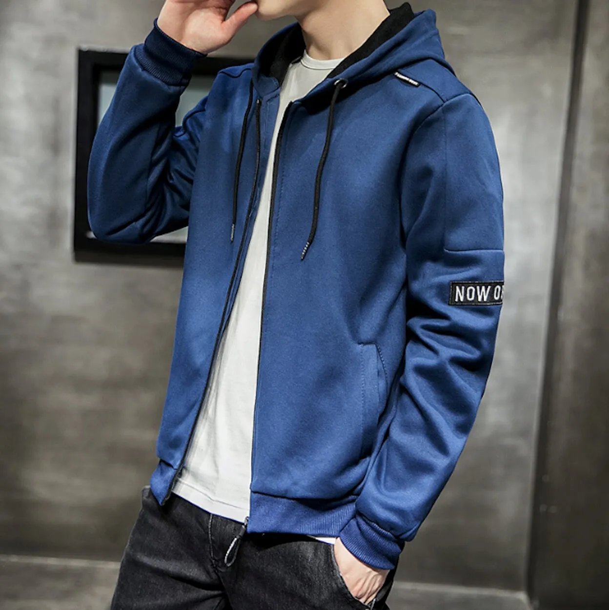 Mens Casual Zip Up Hoodie