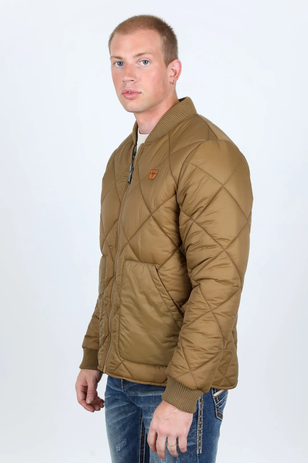 Mens Insulated Reversible Jacket - Beige