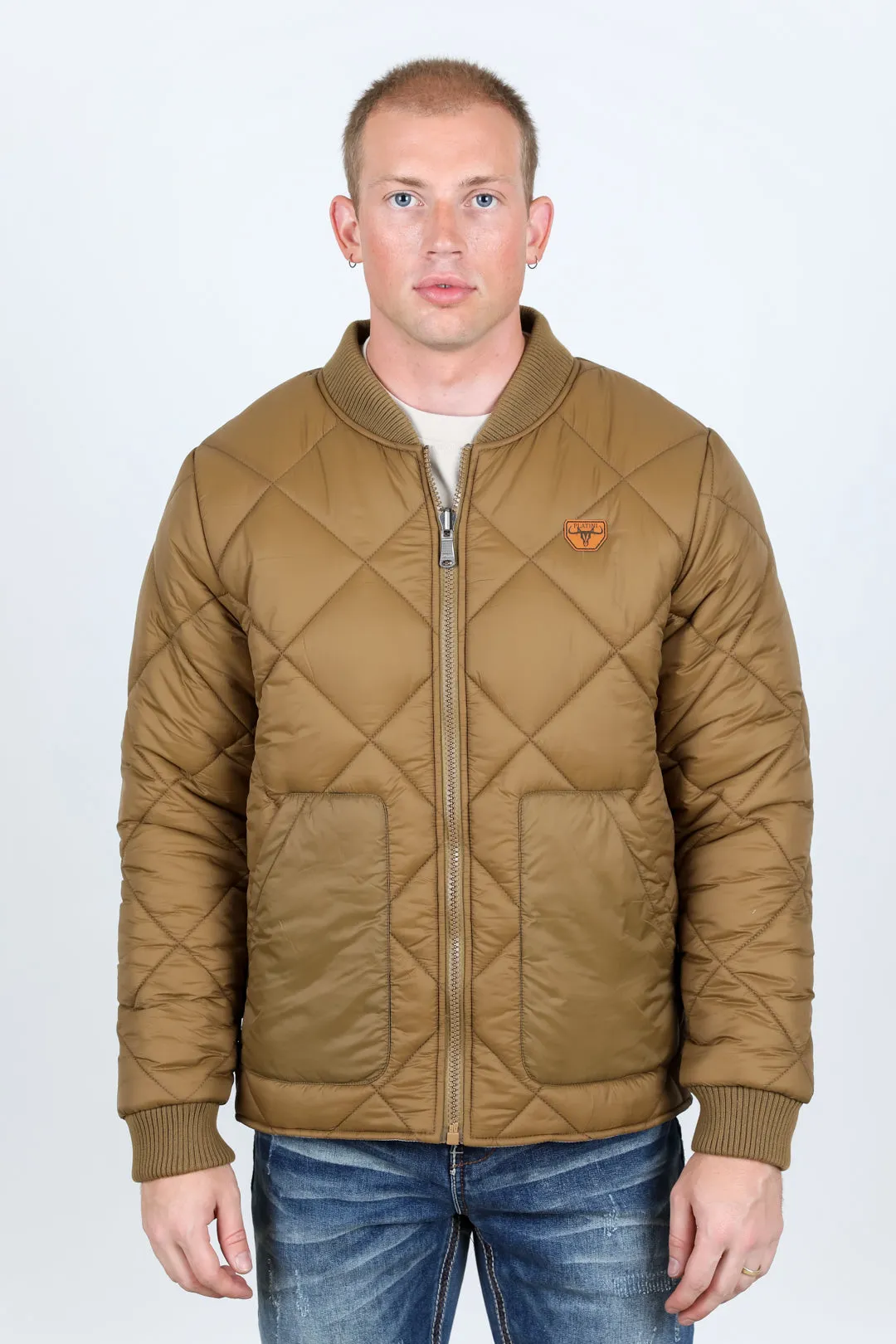 Mens Insulated Reversible Jacket - Beige