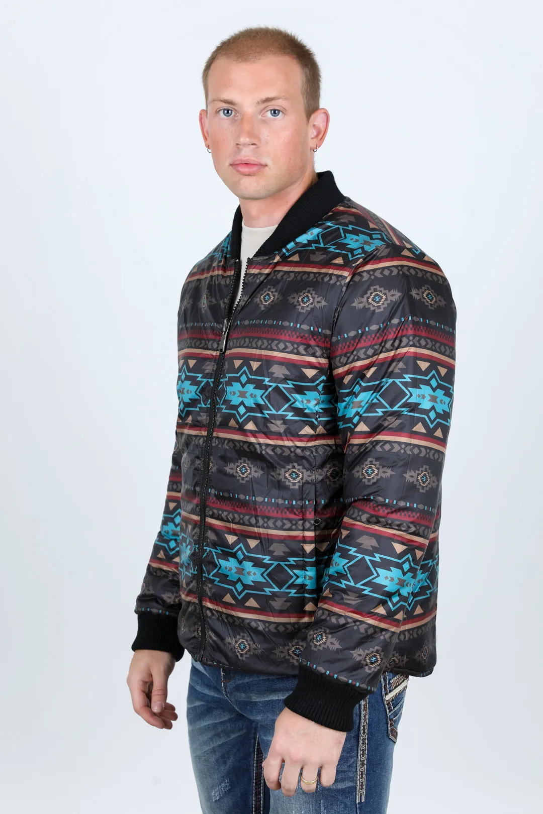 Mens Insulated Reversible Jacket - Black