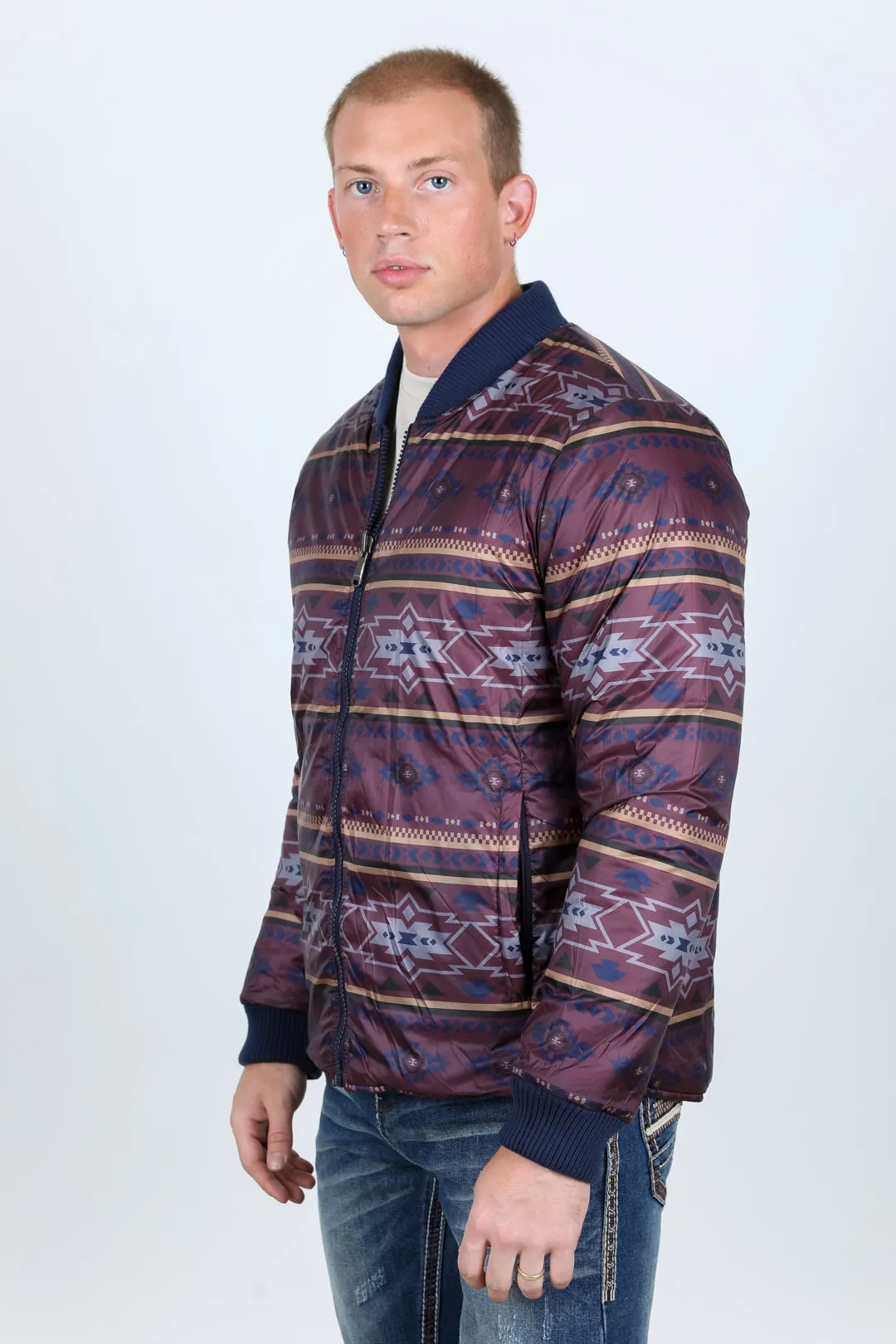 Mens Insulated Reversible Jacket - Navy