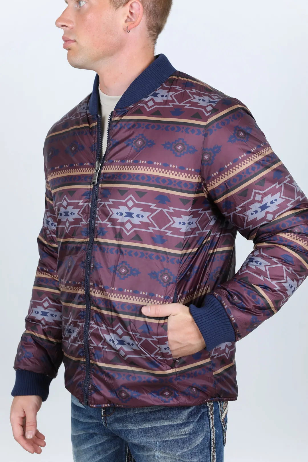 Mens Insulated Reversible Jacket - Navy