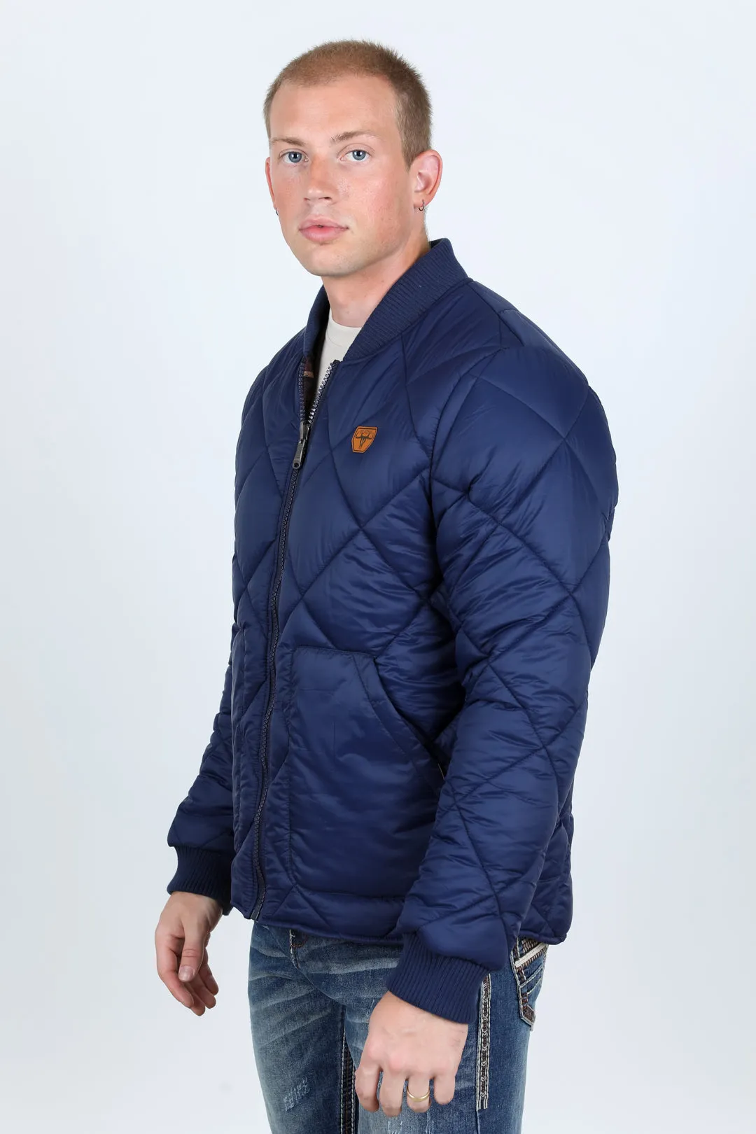 Mens Insulated Reversible Jacket - Navy