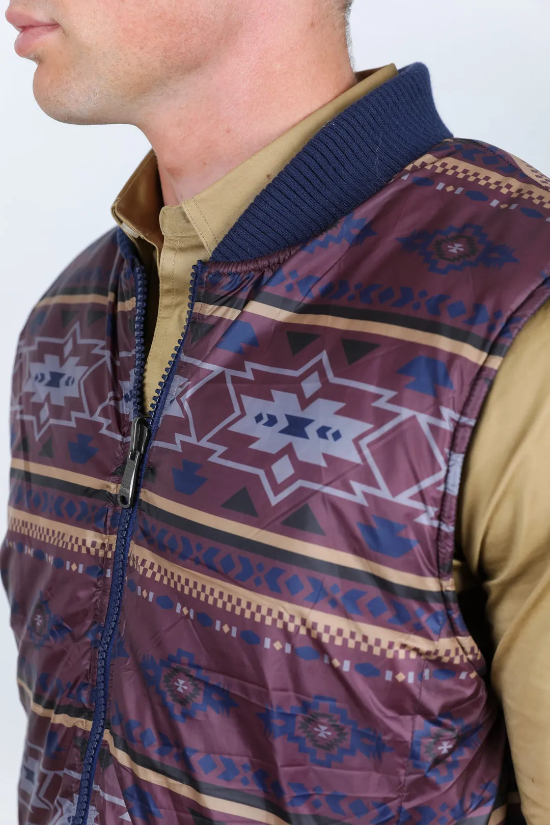 Mens Insulated Reversible Vest - Navy