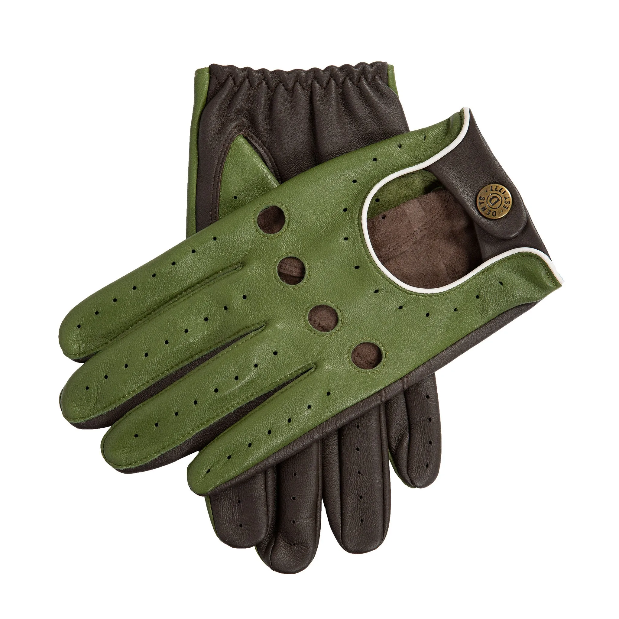 Men’s Touchscreen Three-Colour Leather Driving Gloves