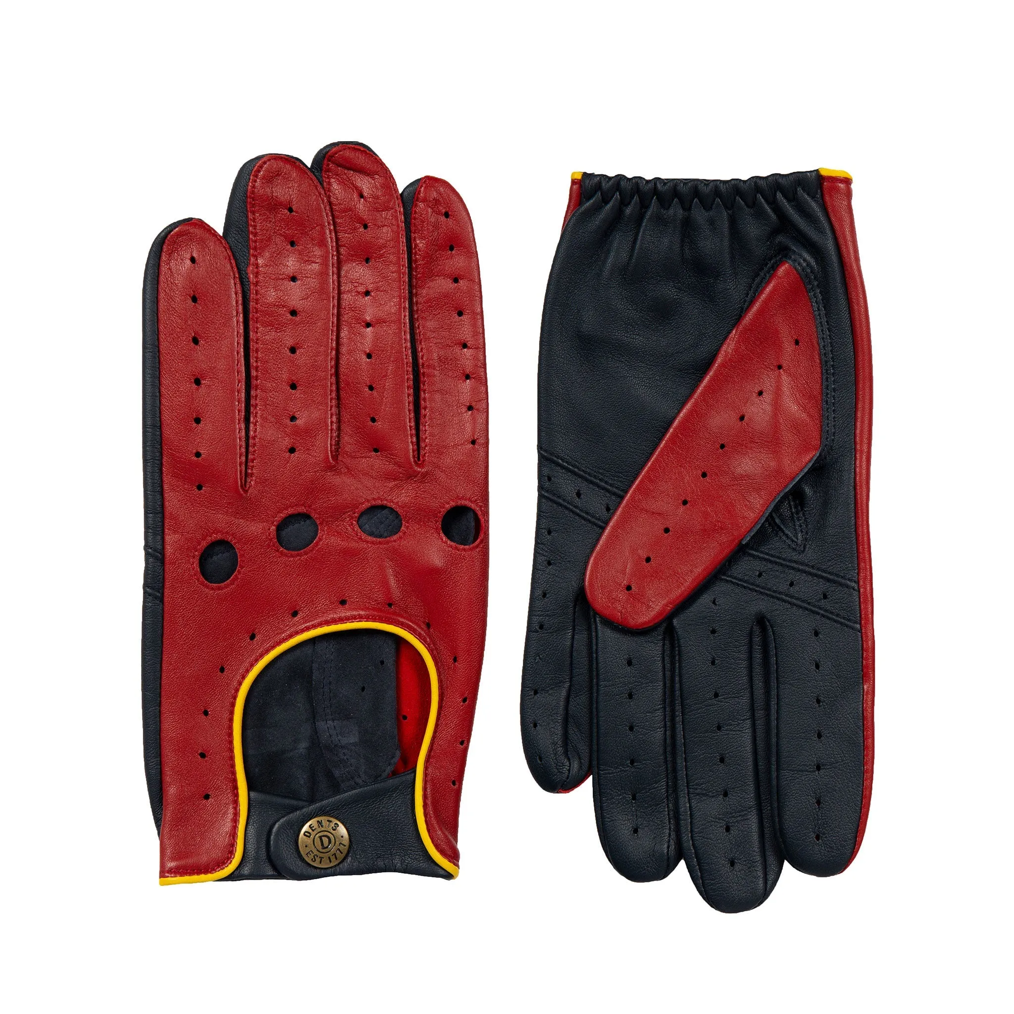 Men’s Touchscreen Three-Colour Leather Driving Gloves