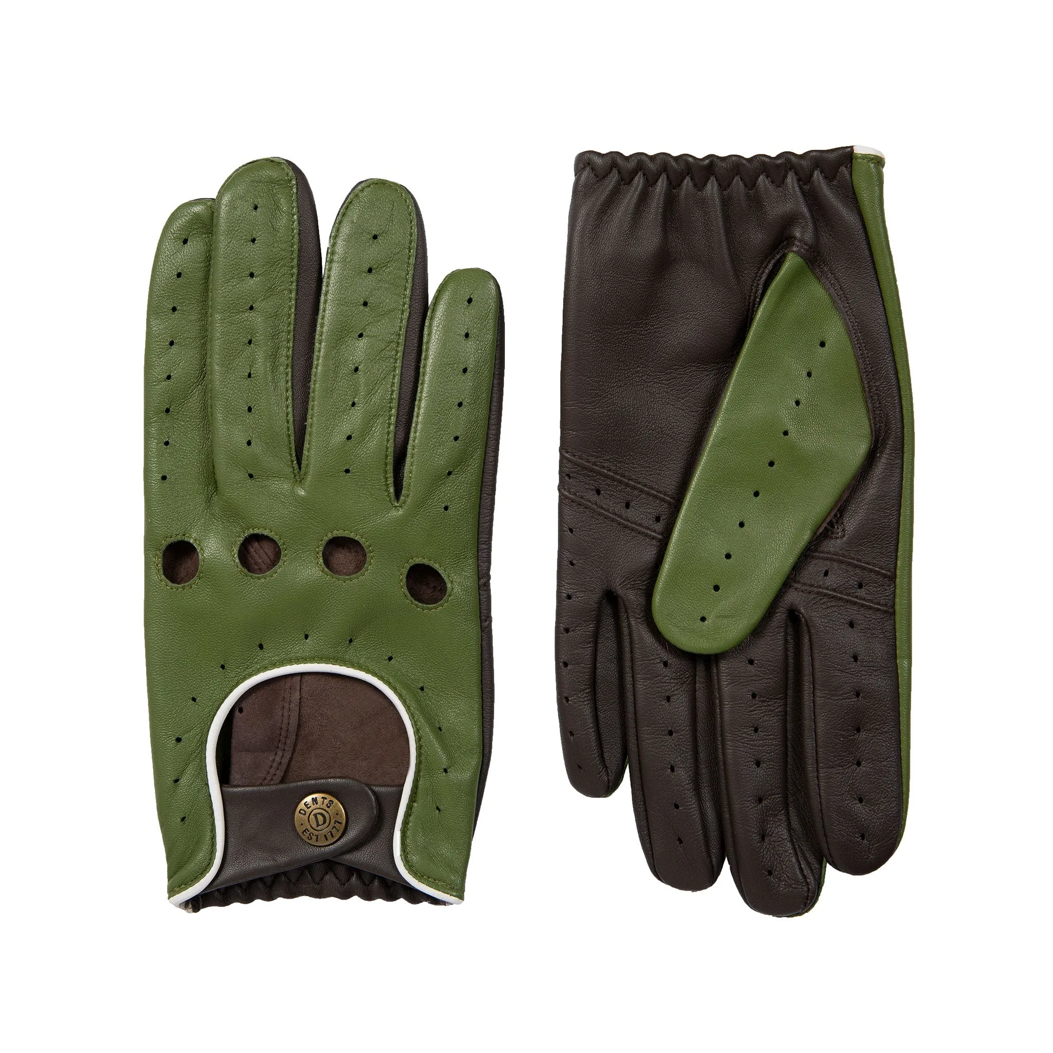 Men’s Touchscreen Three-Colour Leather Driving Gloves