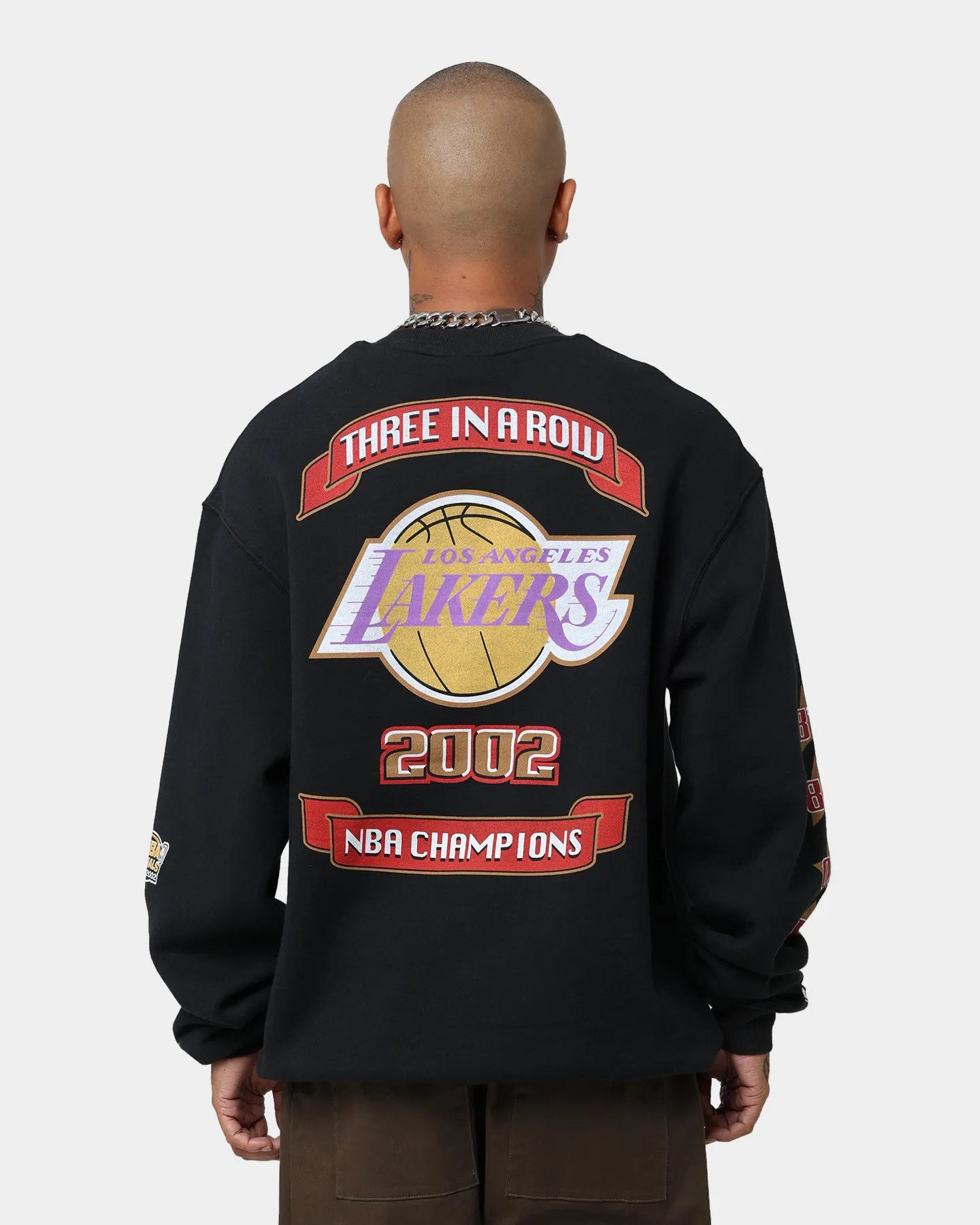 Mitchell & Ness Los Angeles Lakers 3 In A Row Vintage Crewneck Faded Black