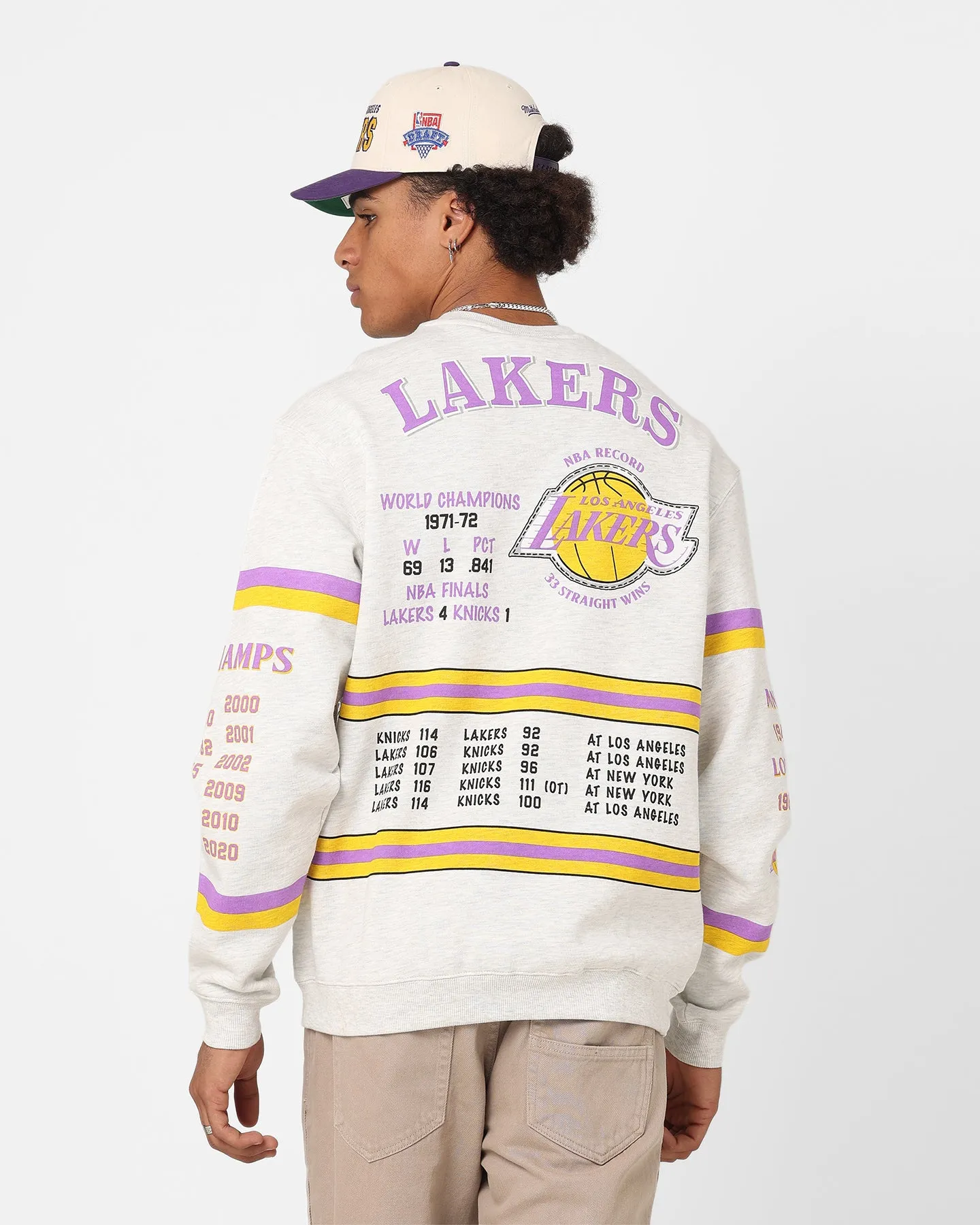 Mitchell & Ness Los Angeles Lakers World Champions Crewneck Silver Marle