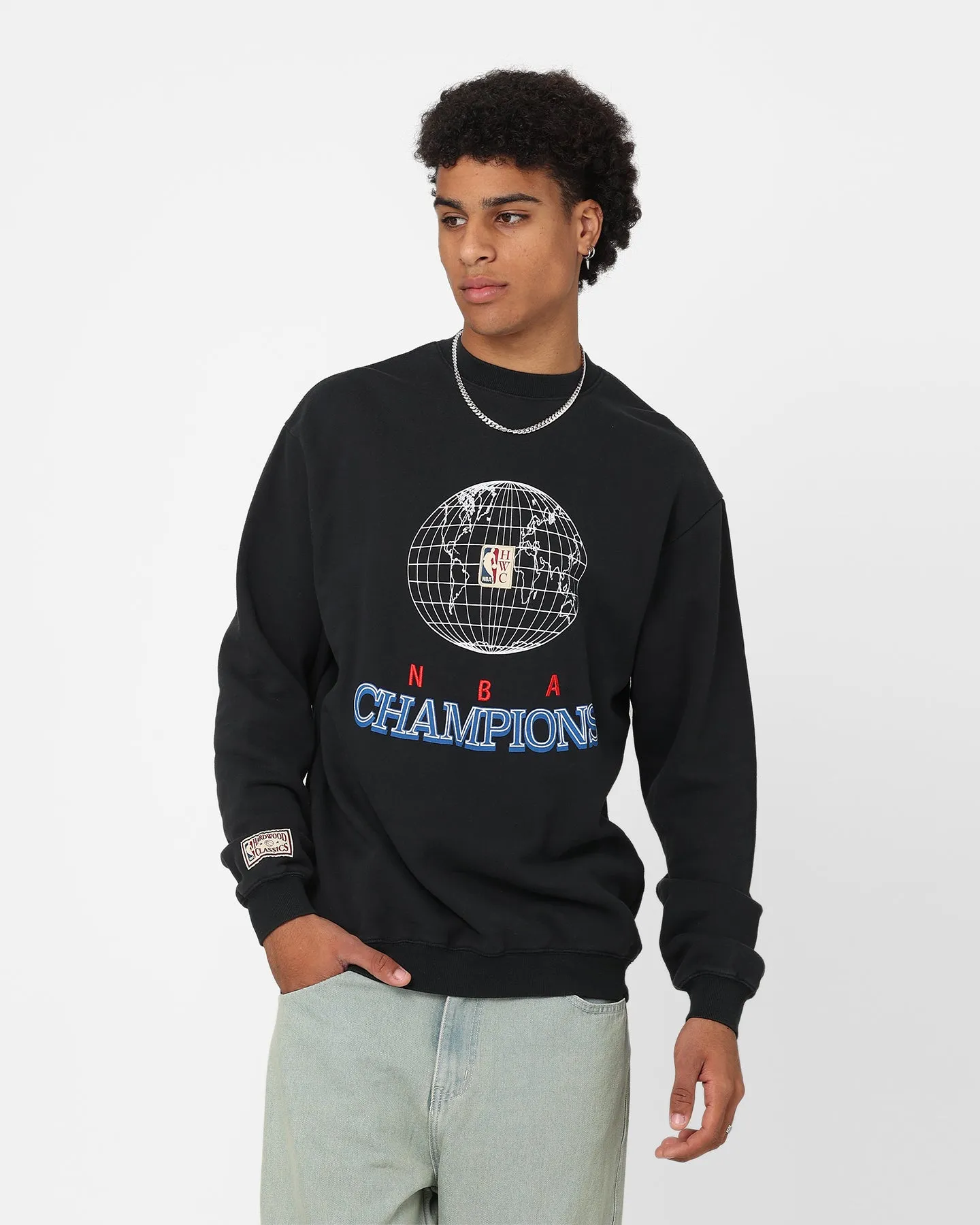 Mitchell & Ness NBA World Champions Vintage Crewneck Faded Black