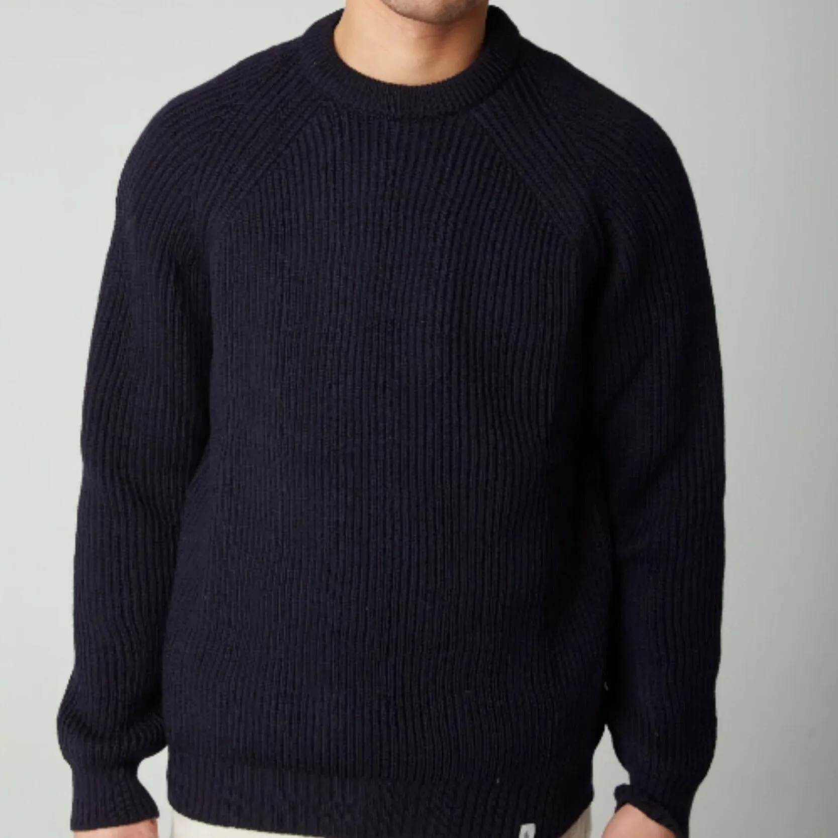 Navy Ford Wool Crewneck Jumper Sweater