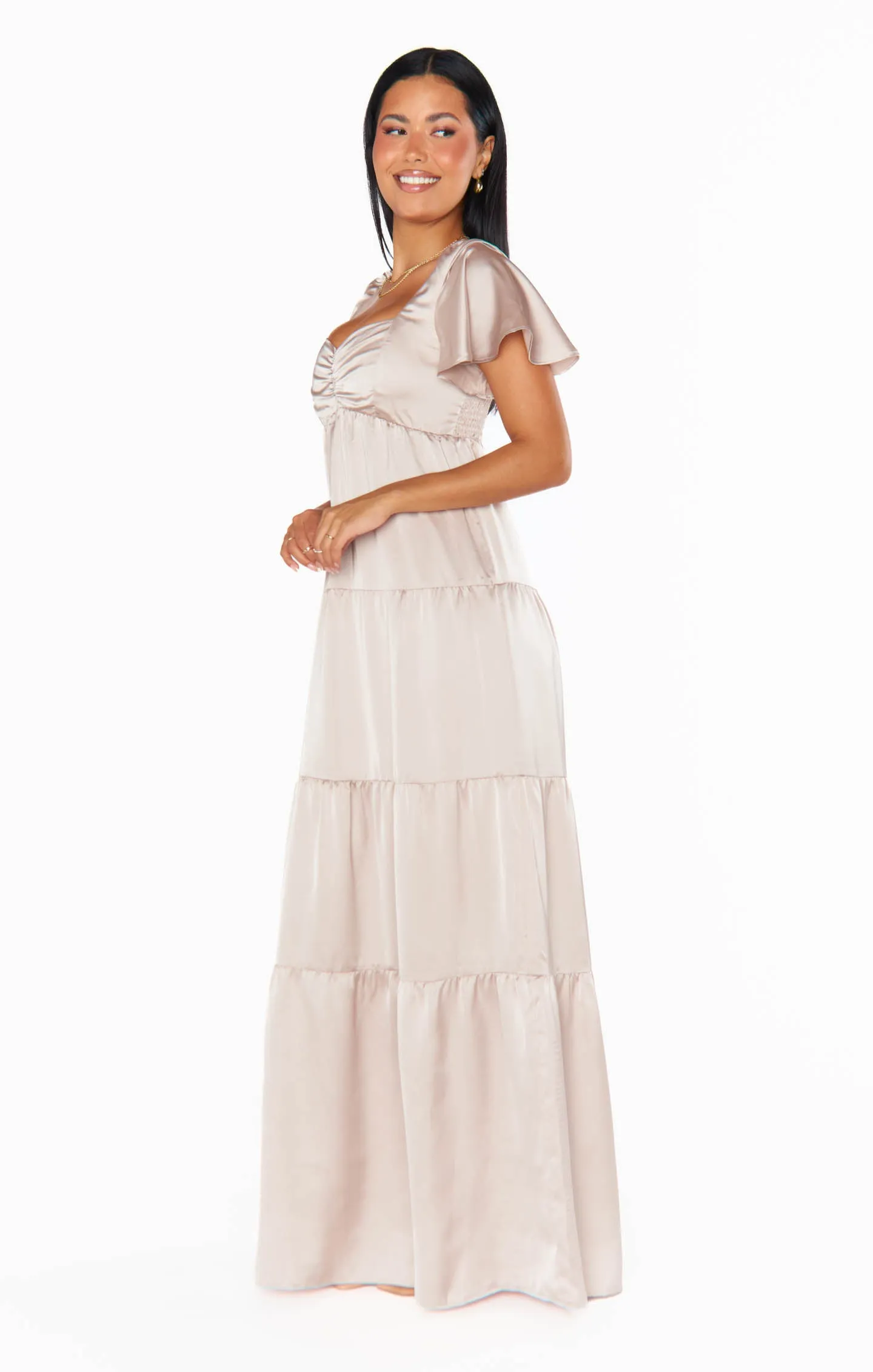 Nicole Maxi Dress ~ Show Me The Ring Luxe Satin