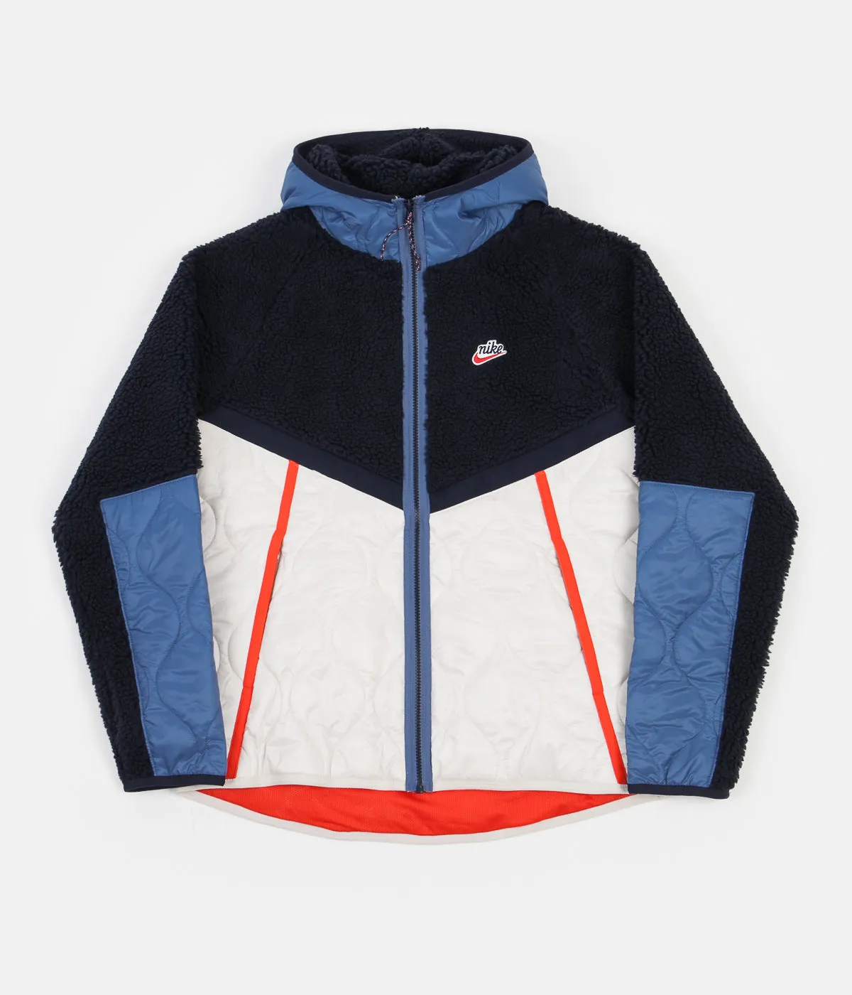 Nike Heritage Insulated Winter Jacket - Obsidian / Light Orewood Brown - Chile Red