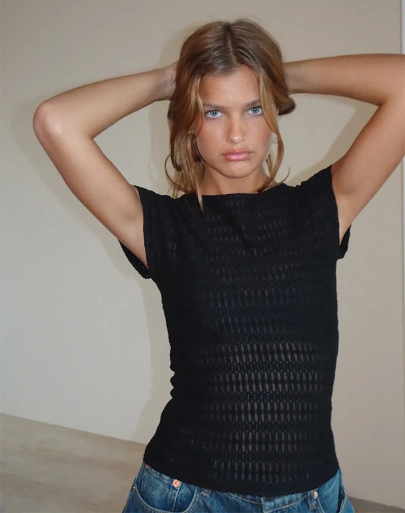 Nova Top in Textured Black