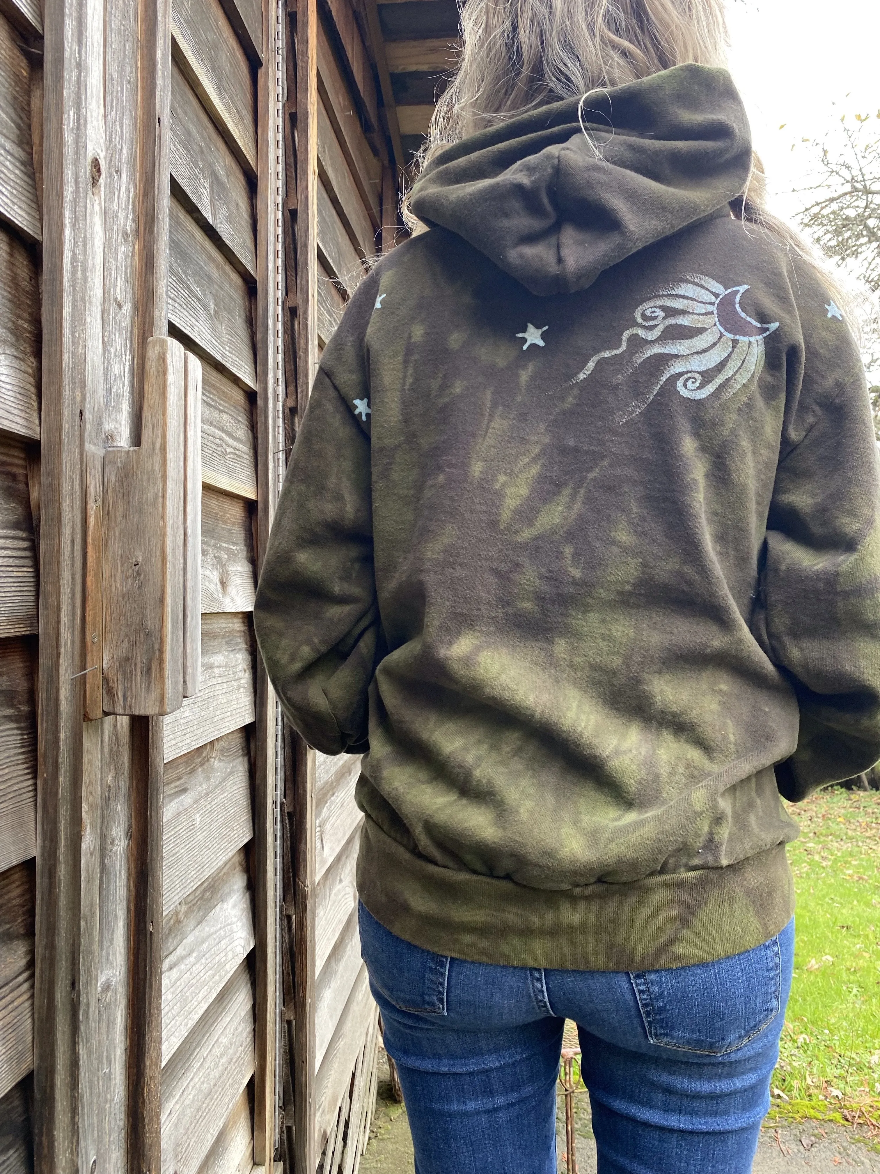 Olive Tree of Life - Handcrafted Batik Pullover Hoodie