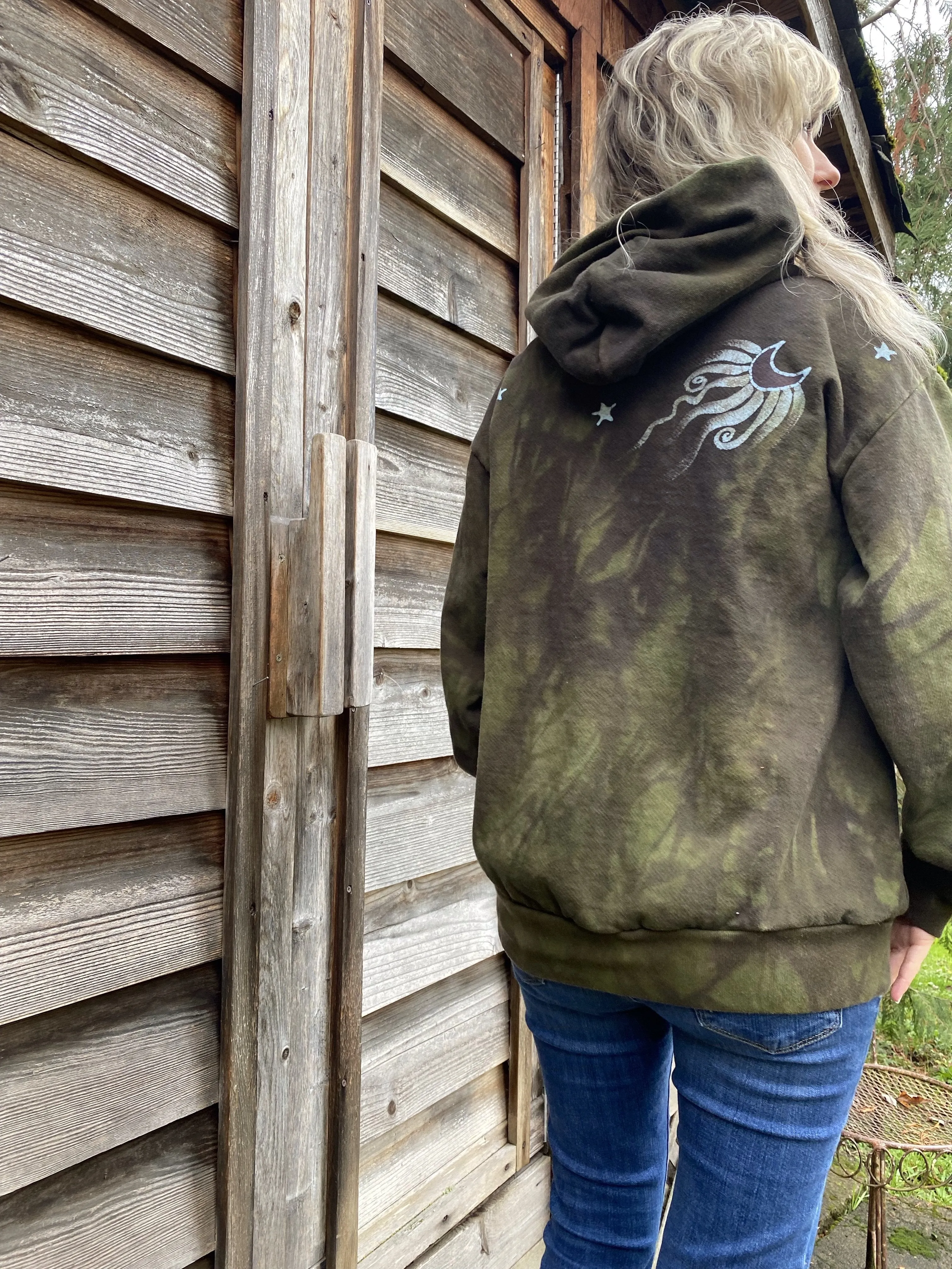 Olive Tree of Life - Handcrafted Batik Pullover Hoodie