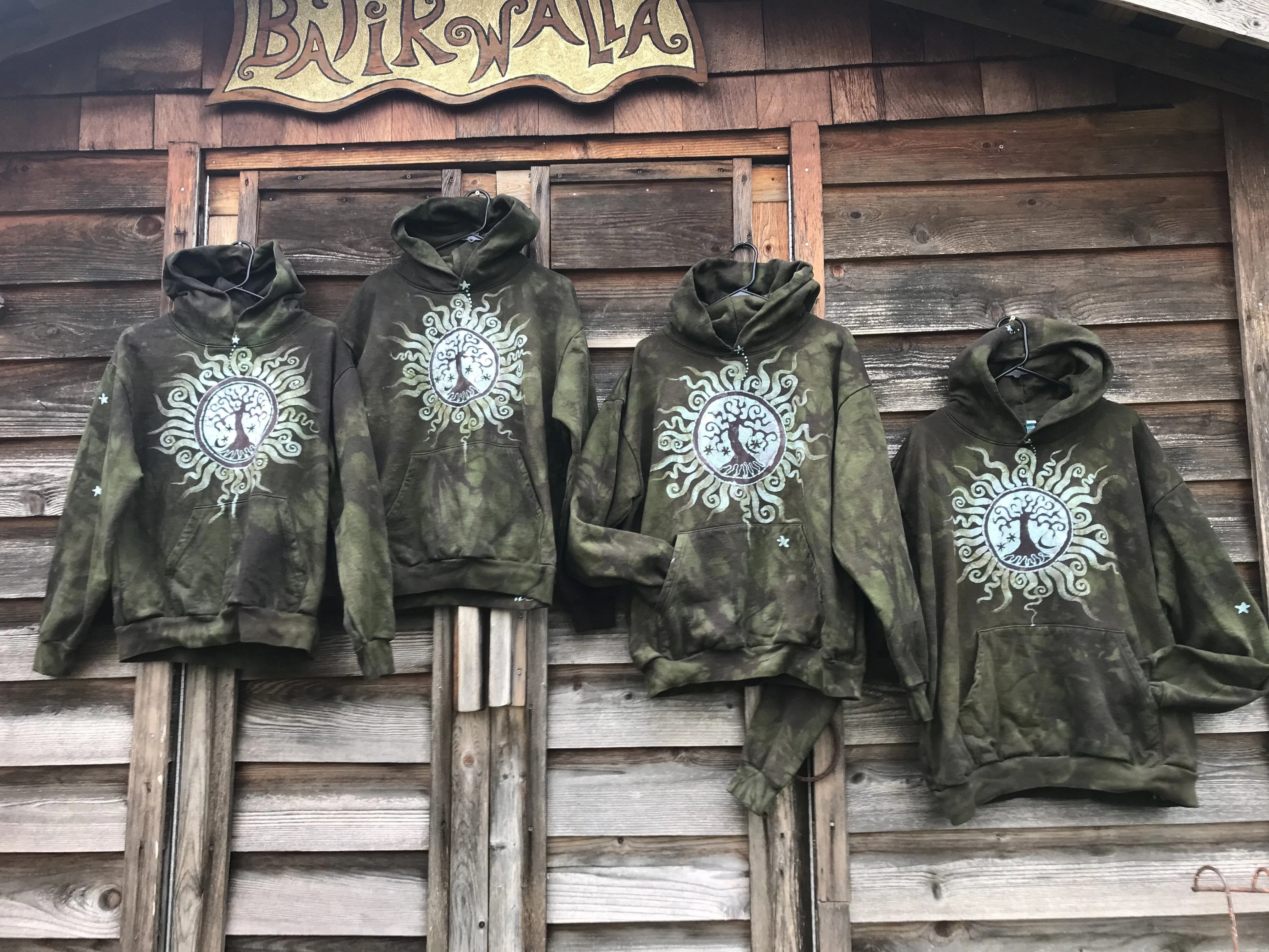 Olive Tree of Life - Handcrafted Batik Pullover Hoodie