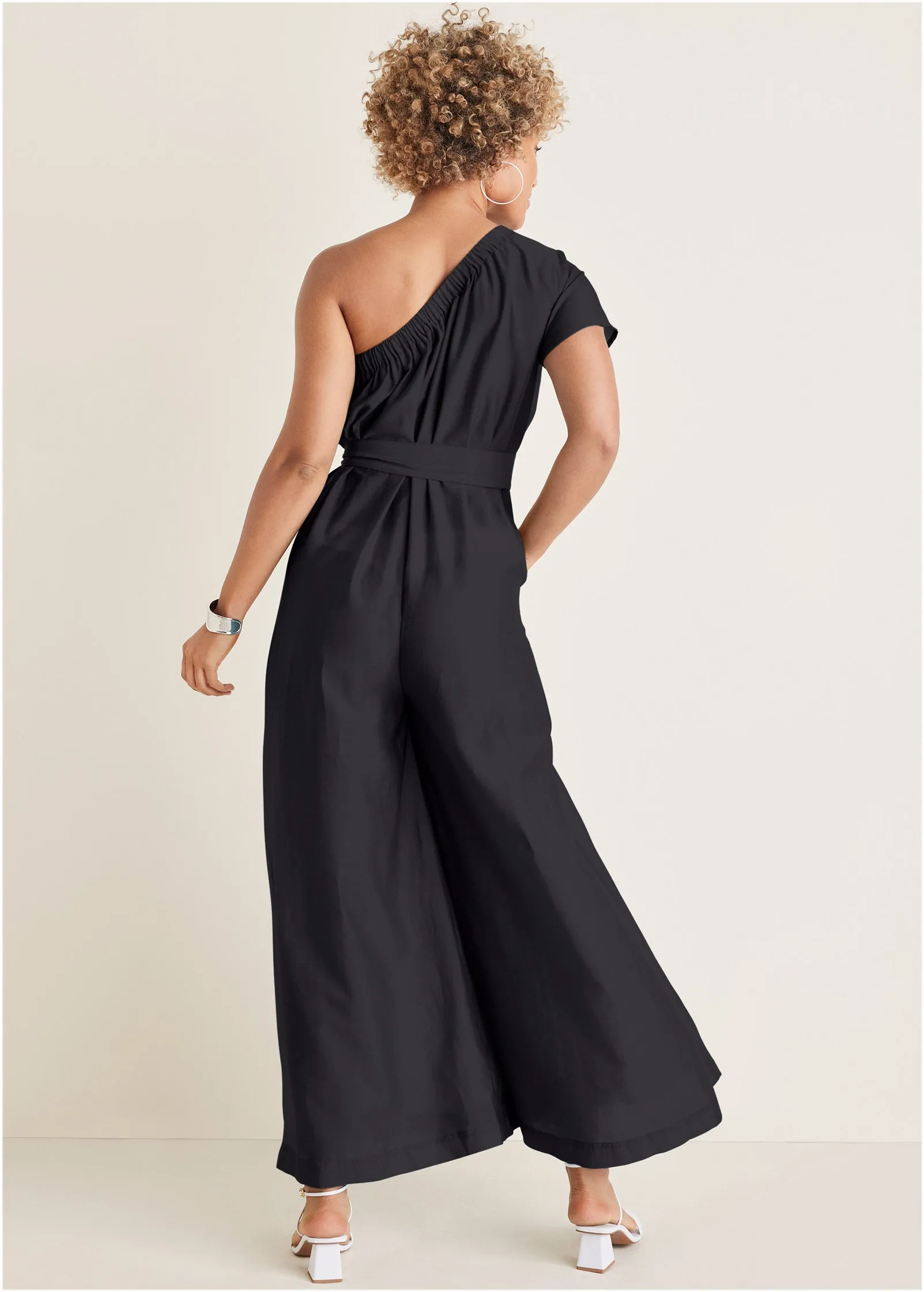 One Shoulder Jumpsuit - Black