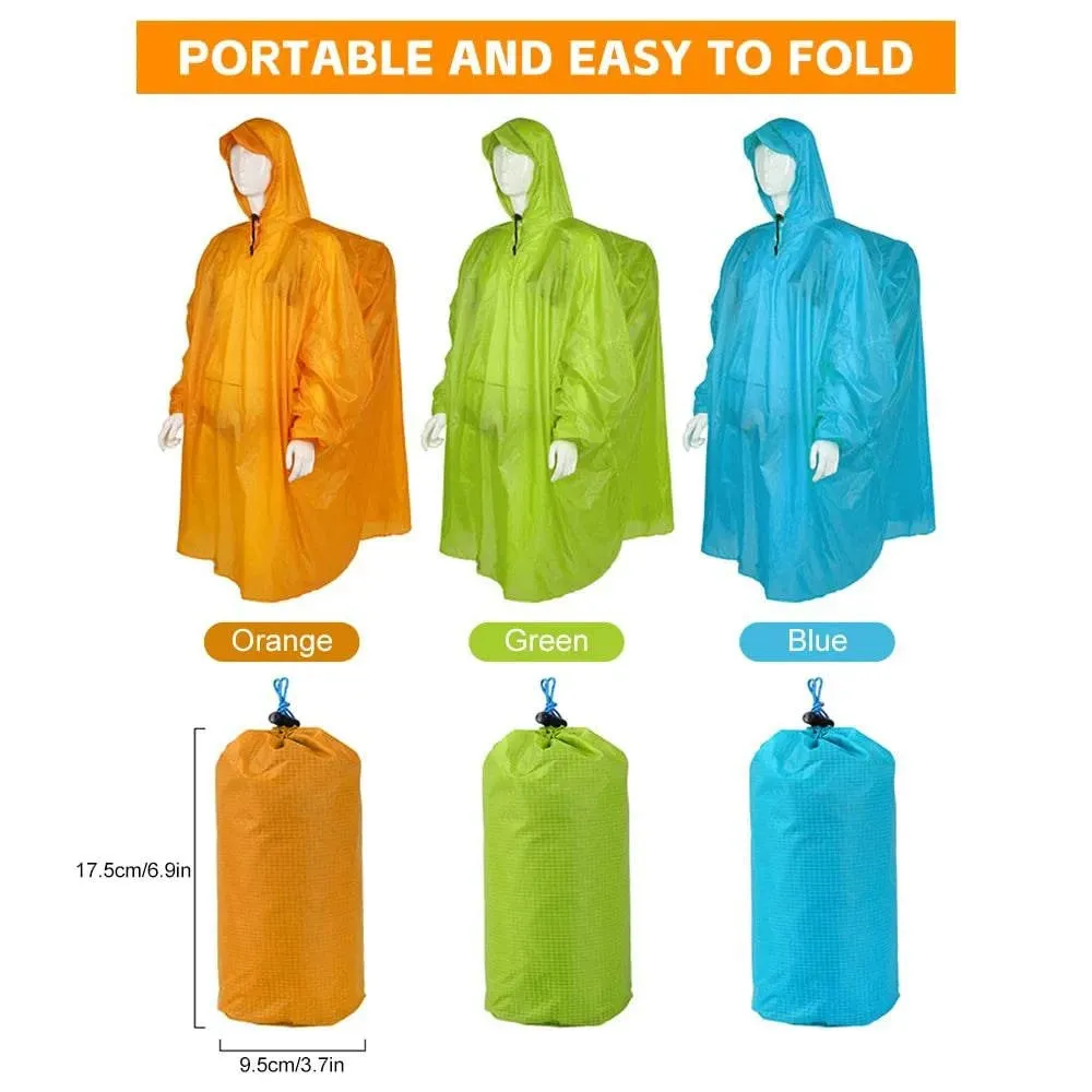 Outdoor Raincoat Lightweight Waterproof Poncho Water-resistant Climbing Backpack Rain Cover For Camping Hiking Travel