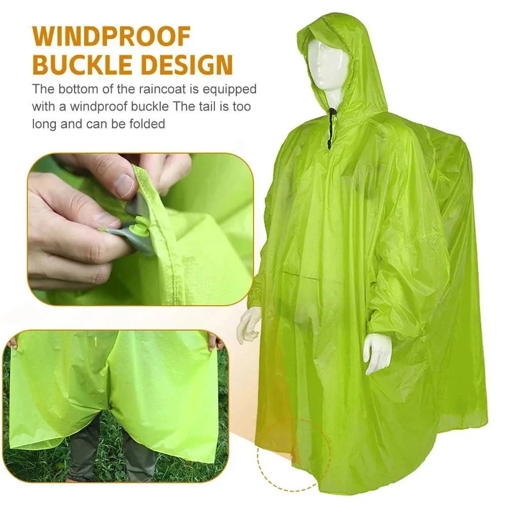 Outdoor Raincoat Lightweight Waterproof Poncho Water-resistant Climbing Backpack Rain Cover For Camping Hiking Travel