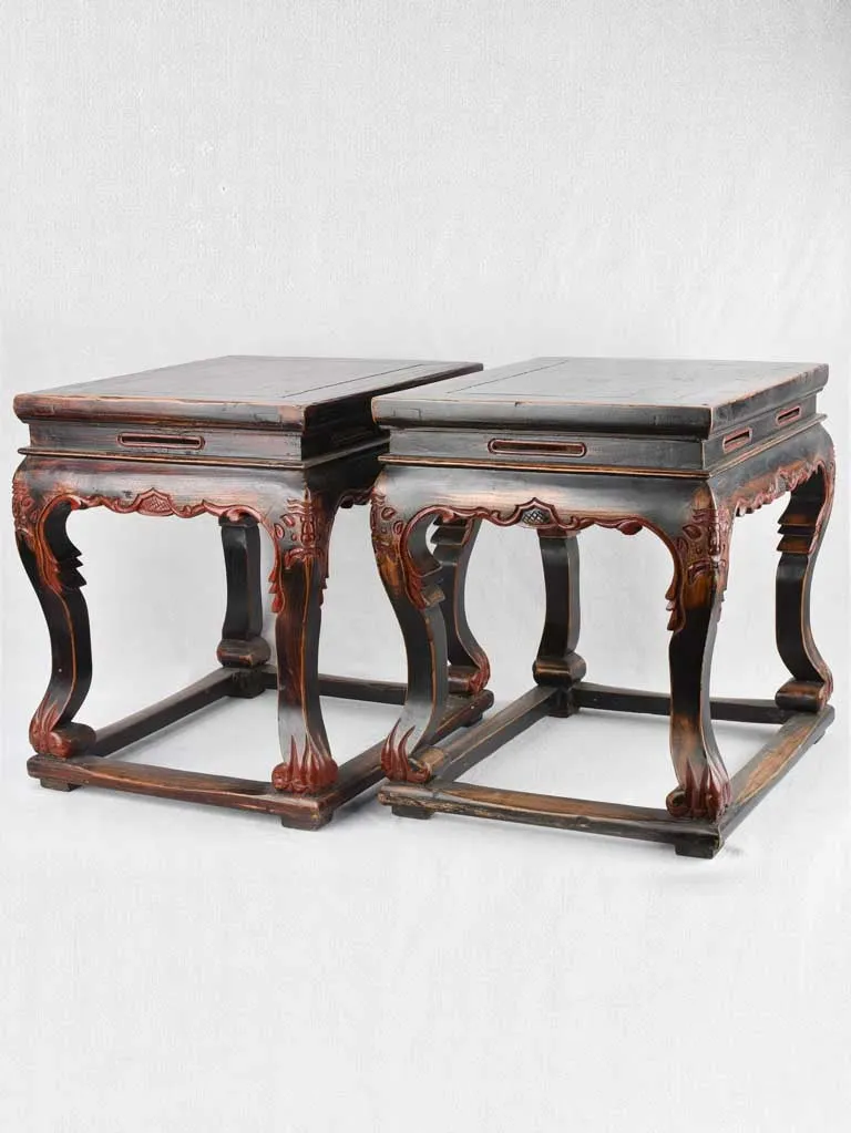 Pair of Late 19th century lacquered side tables 20¾"