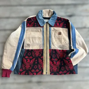 Patchwork Denim Jacket with Iconic J.P.Gaultier Indian panel